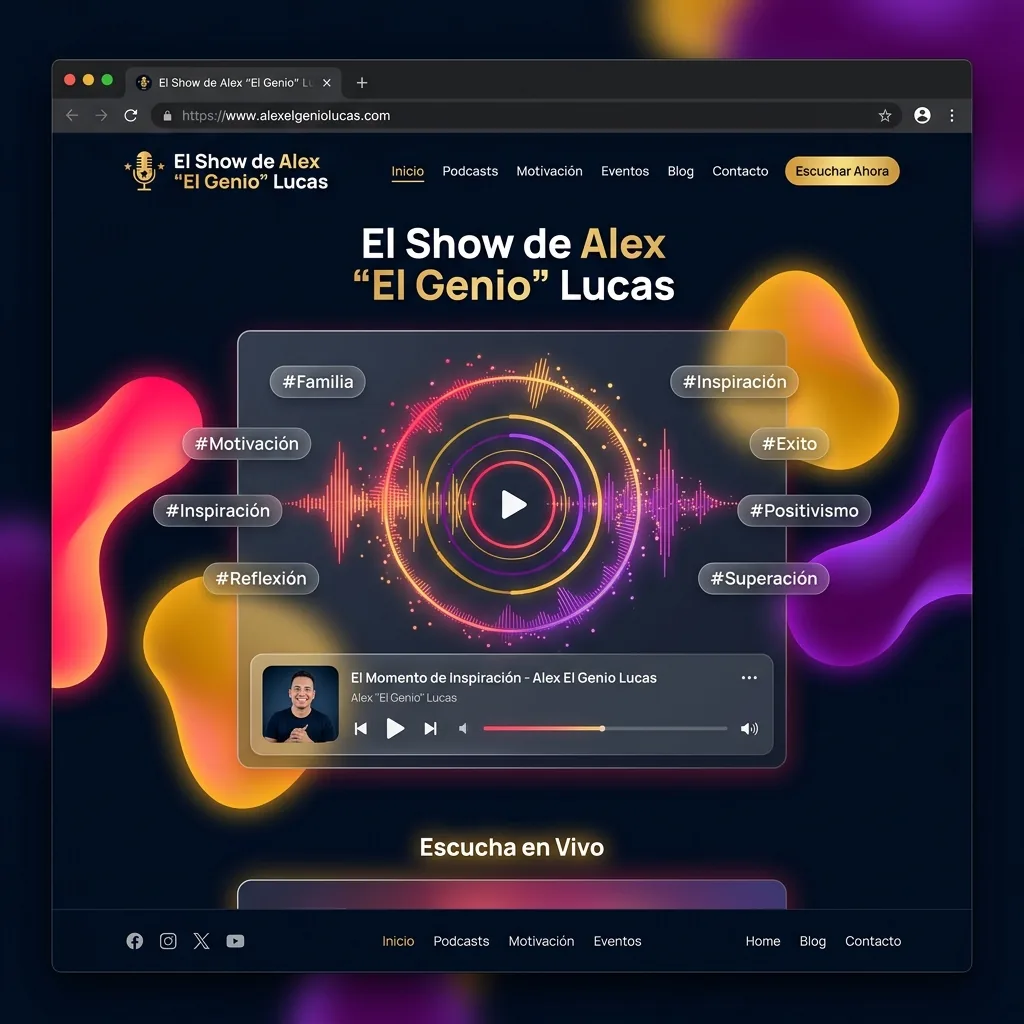 App de streaming de radio en vivo del show de Alex El Genio Lucas — Asto Studio