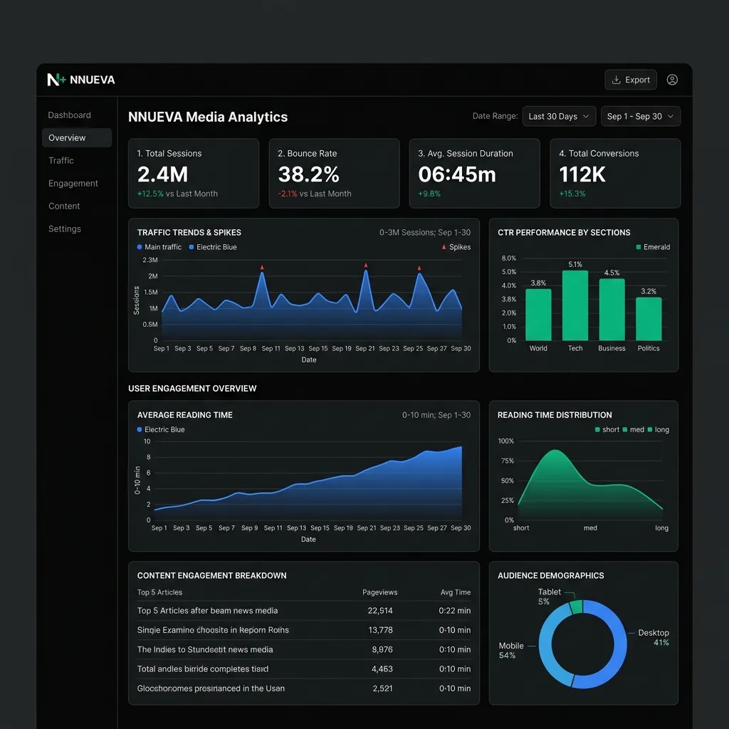 Diseño y desarrollo de dashboard editorial con IA para NNUEVA Media — Asto Studio